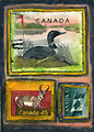 Stampart card with canadian stamps