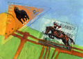 horses stamp art card
