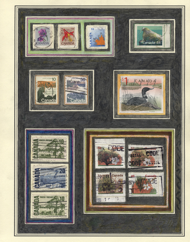 Mock Stamp Album Page Canada
